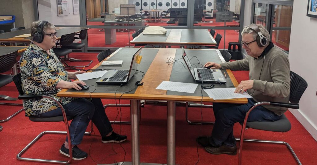 EMOHA volunteers cataloguing recordings