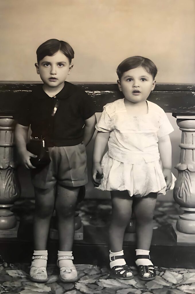 Argun (right) and brother, Zizi (left) in a photographic studio in Pathos, Cyprus Courtesy of Argun Imamzade.