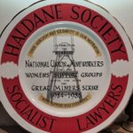 Commemorative plate Haldane Society, miners' strike