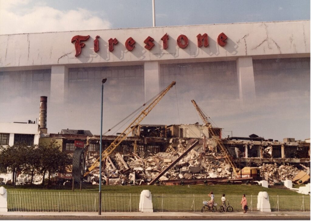 Firestone factory being demolished