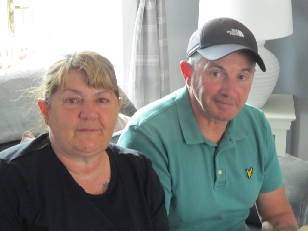 Janet and James, elder daughter and son of Doddy McShane, another of the Benarty Six, 15 June 2024