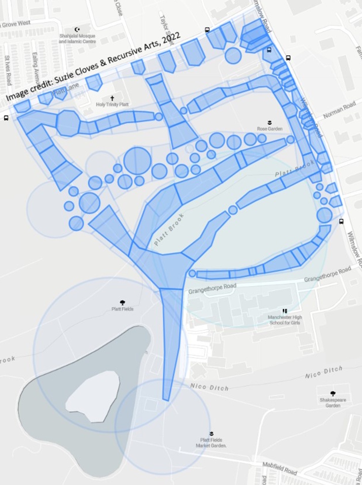The “William Royle of Rusholme” sonic map in Platt Fields, Manchester, was made by Suzie Cloves for her Public History & Heritage MA at ManMet university (Image: Suzie Cloves / RecursiveArts, 2022)]