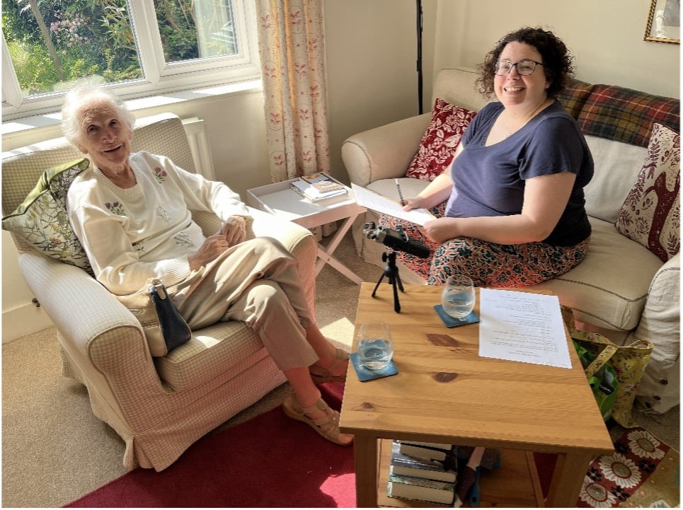 Our volunteer interviewer Michelle recording an oral history with Kempsey resident Jane Jones.