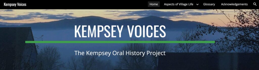 Screenshot of Kempsey Voices home page