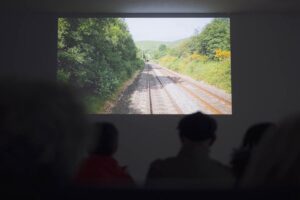 Photograph taken by Will Roberts of a screening of Sam Smith's Peak Tracks soundscape