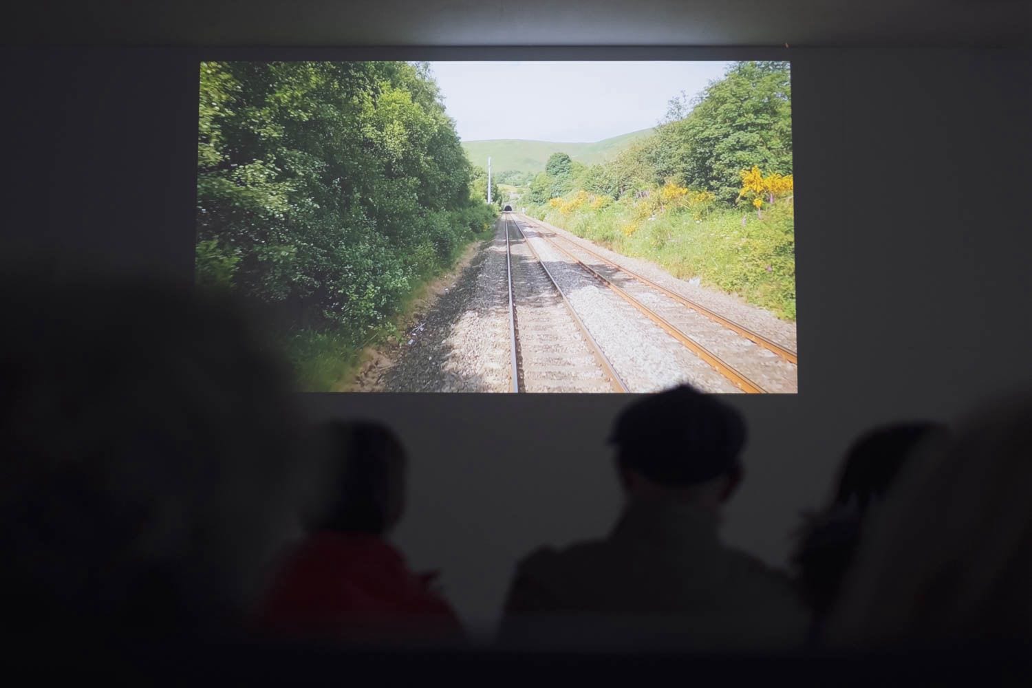 Photograph taken by Will Roberts of a screening of Sam Smith's Peak Tracks soundscape