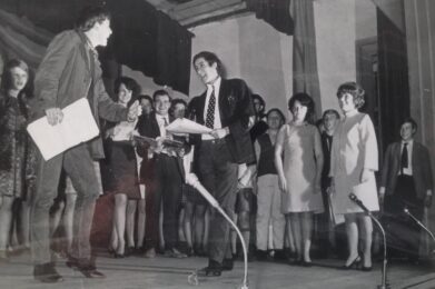 Stephen Kelly in a YMCA pantomime, photographed for The Birkenhead News and Advertiser