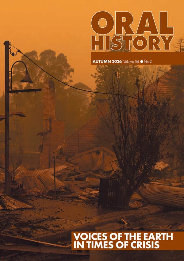 Cover image of Oral History Journal themed Voices of the Earth